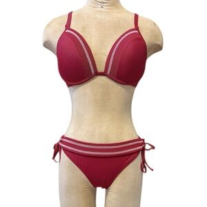 Venus Bikini Swimsuit 2pc Smocked Side Ties 10 DD 32DDD 34DD 36D